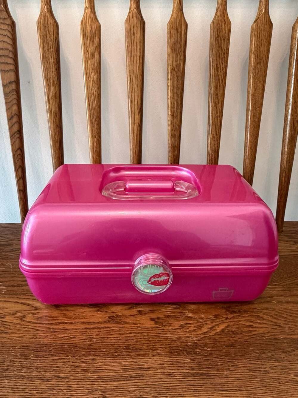 Caboodles Pink Vintage Makeup Train Case Cosmetic Storage Box